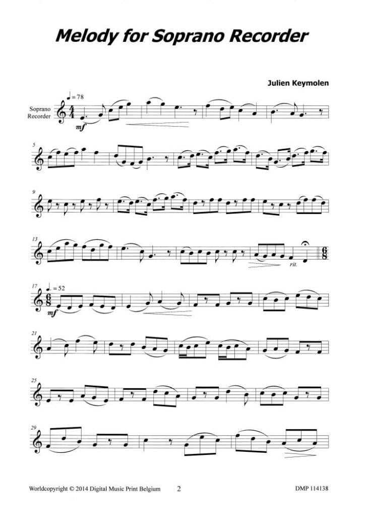 Melody For Soprano Recorder